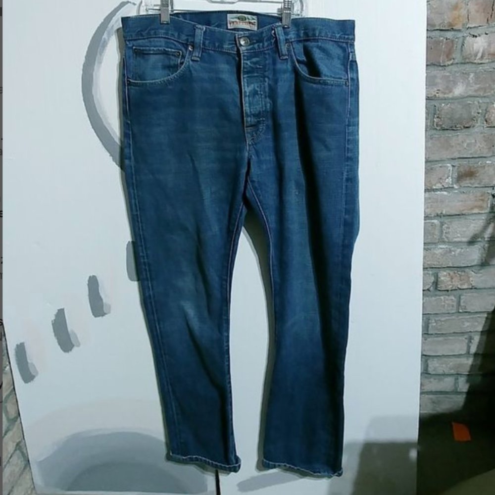 FOSSIL Vintage Straight Jeans medium blue wash men's 32 x 30